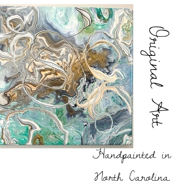 Unique Hand Painted Acrylic Canvas Made in NC One of a Kind Modern Timeless - Picture 1 of 6